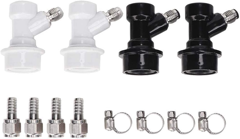 Liquid Ball Lock, Niunion Connector for Ball Lock, Stainless Steel Carbonator Lock Liquid Ball Brewing Connector Plastic Connector with Clamp Adapter