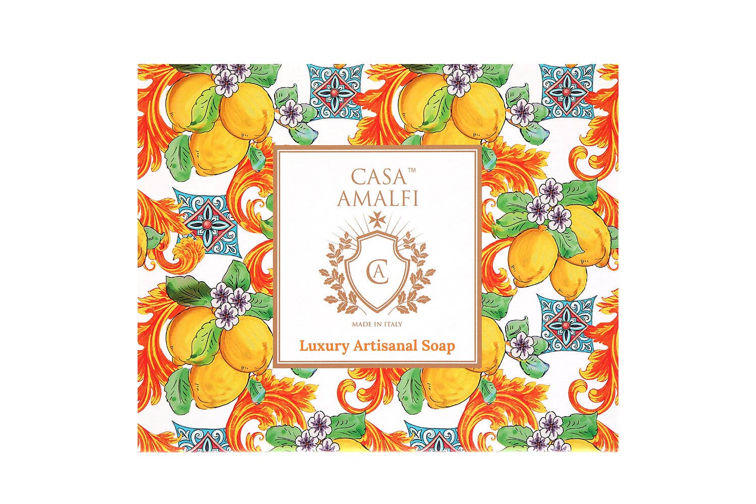 Amalfi Coast �C Luxury Soap Gift Set | 3 Artisan Soaps & Ceramic Dish