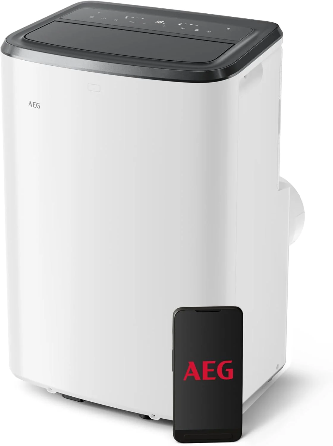 AEG Chillflex Pro AXP26U338CW mobiele airconditioner / LED-display / touchknoppen / afstandsbediening / 30-40 m2 / koelfunctie / ventilator / ontvochtigingsfunctie / automatisch / wit/zilver/zwart