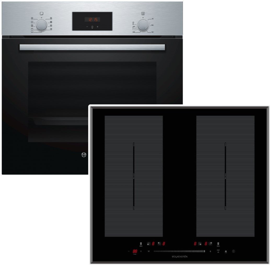 Backofen-Set HERDSET Backofen mit Wolkenstein Induktionskochfeld autark 60 cm