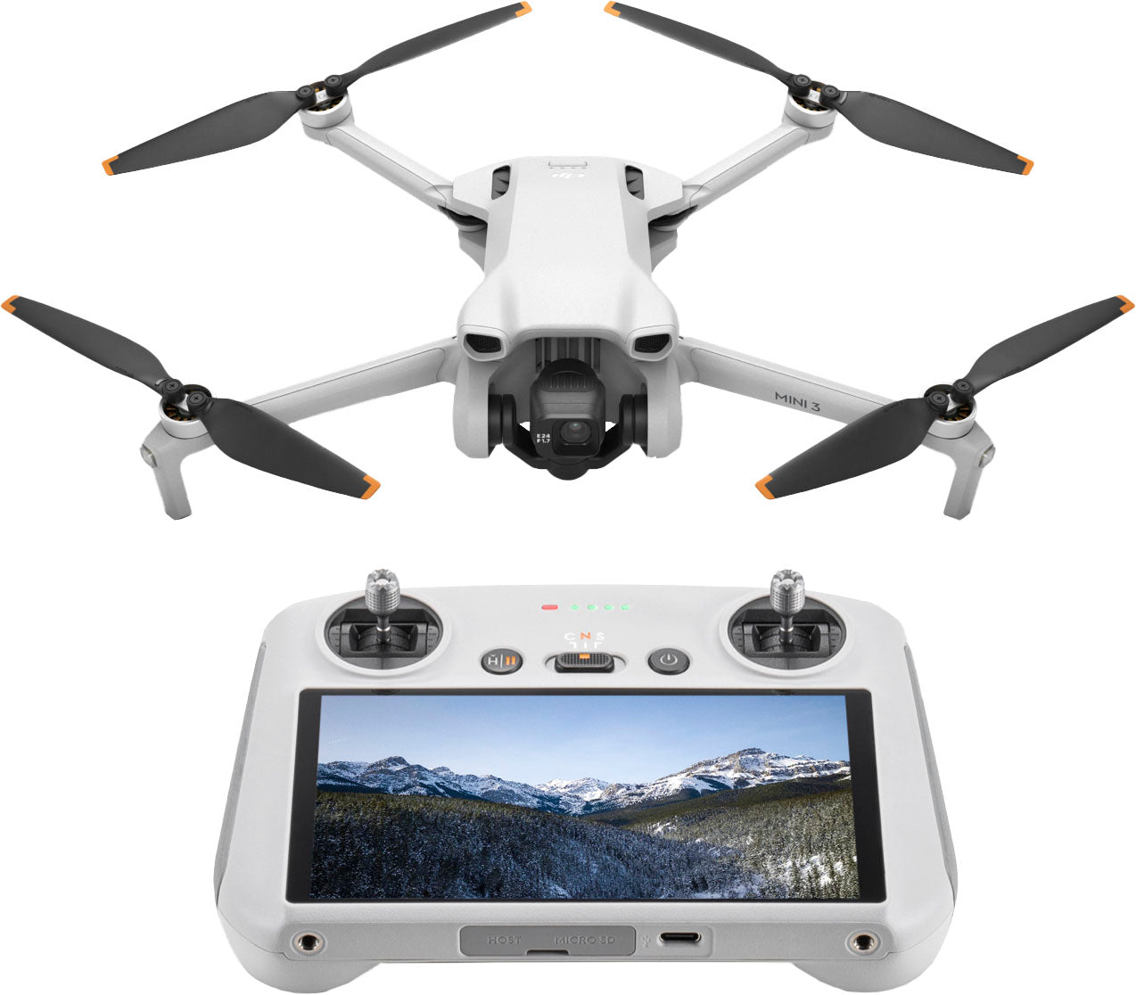Mini 3 Drone e Telecomando con Schermo Integrato - Grigio