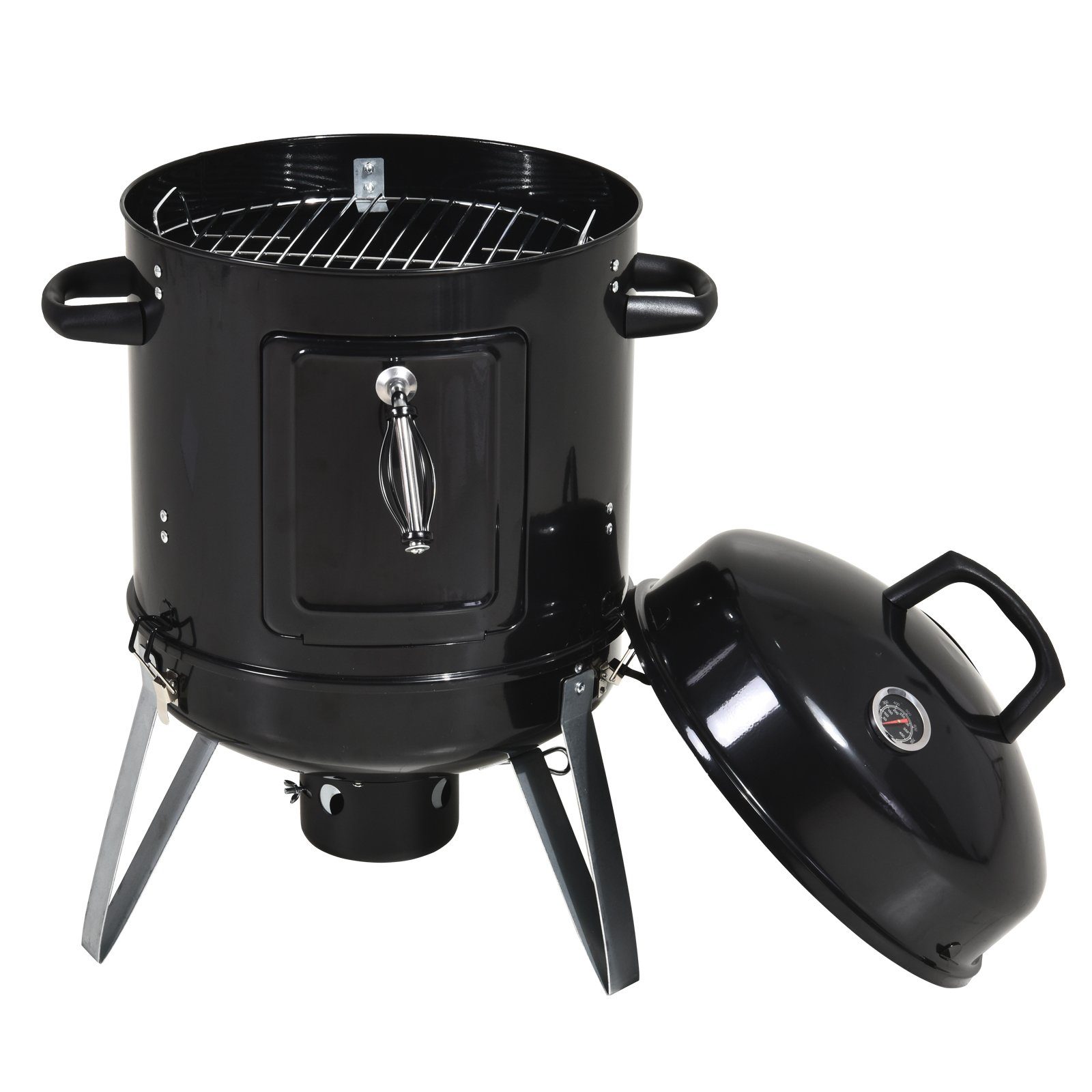 Tischgrill Räuchertonne mit Thermometer