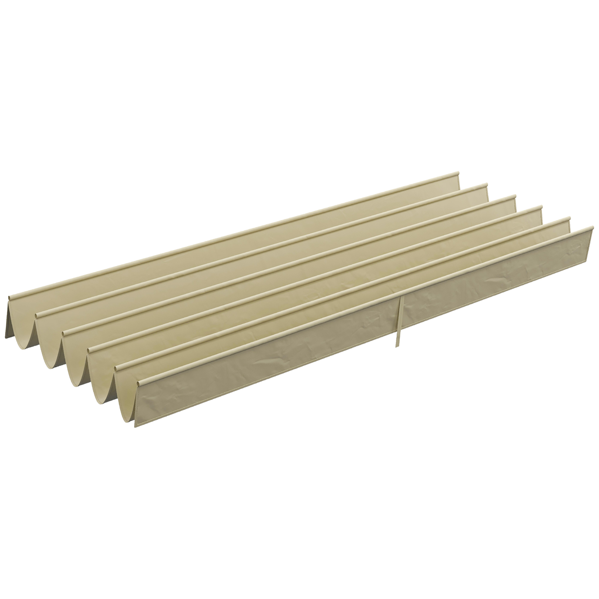 Outsunny Ersatzdach für 4 x 3 m Pergola, einziehbar, mit Regenabflusslöchern, wetterfest, Polyester, Beige