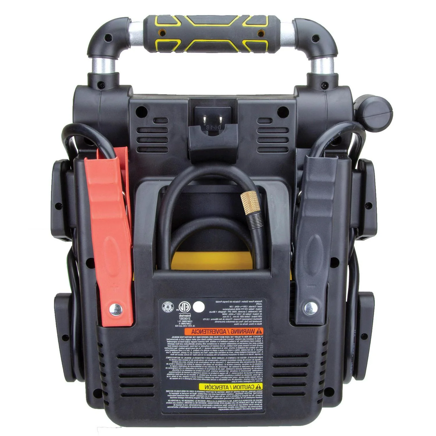 J5CPDE Jump Starter, Power Station, 1200 Peak Battery Amps with 500W Inverter and 120 PSI Compressor