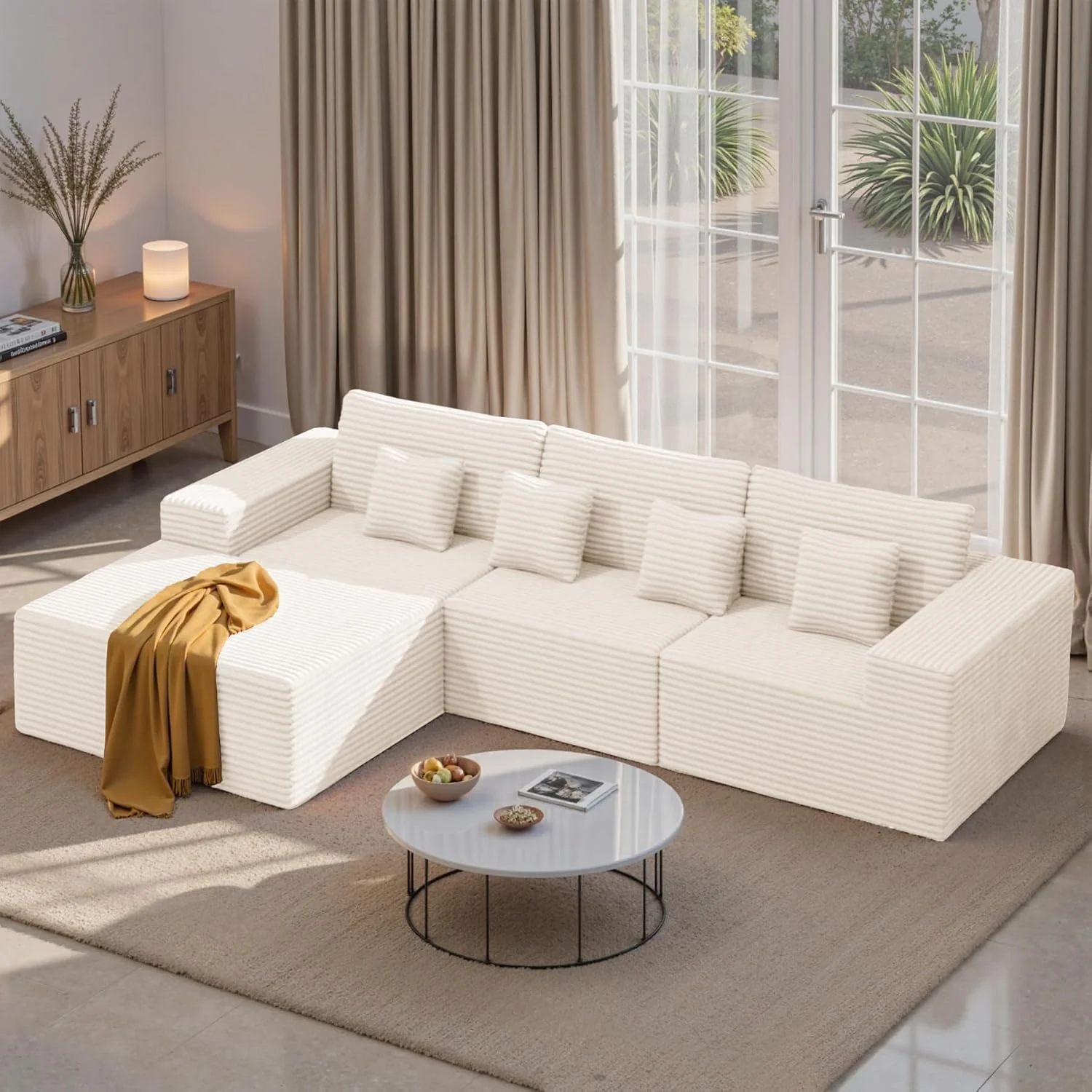 Modular Sectional Cloud Couches with L Shaped Chaise