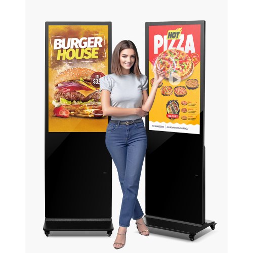 VEVOR Digitaler Kundenstopper Touchscreen 2K UHD LCD 109cm Werbetafel Kino