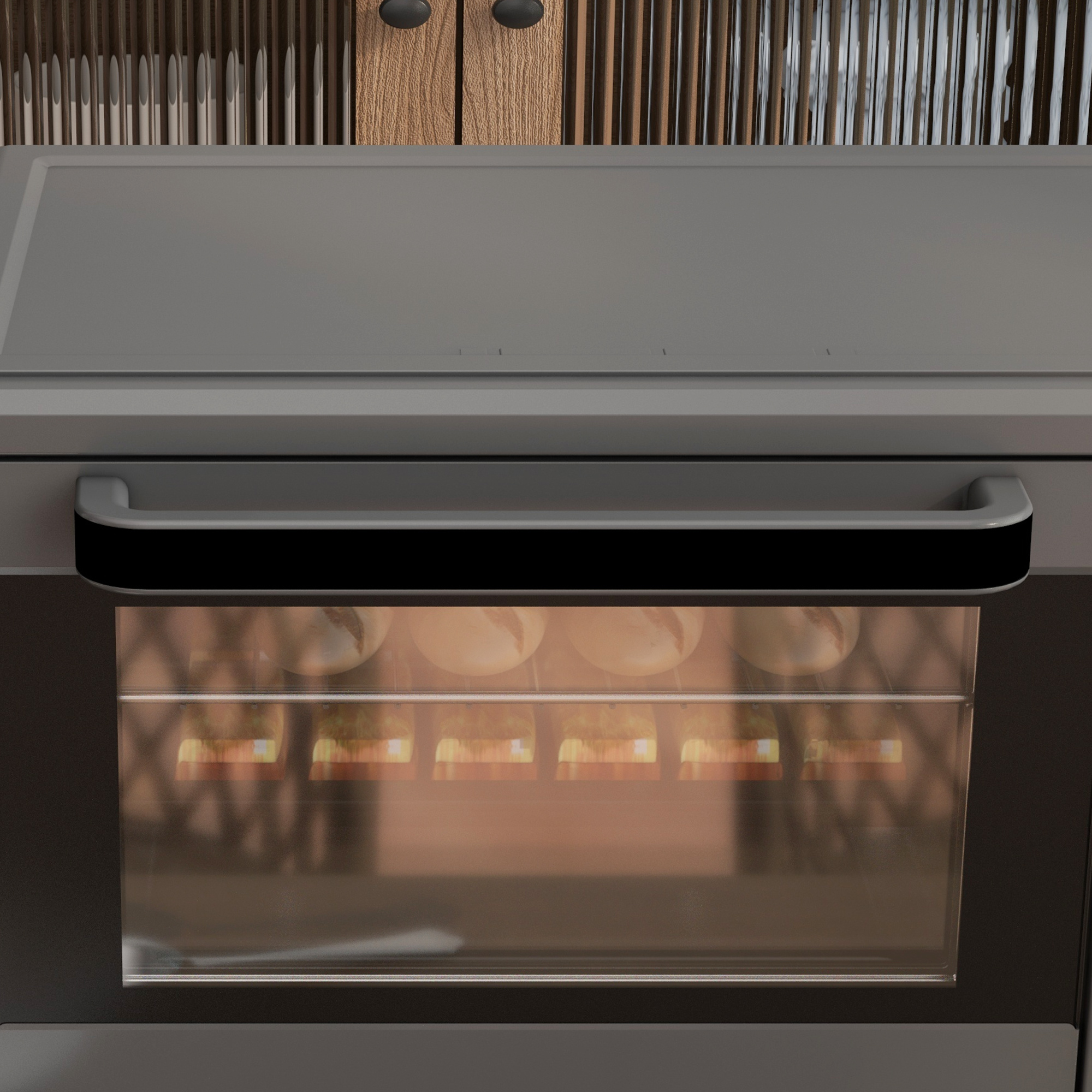 Minibackofen, 21L Toasterofen met 1 Draadrek en 1 Bakplaat, 3 Kookmodi, 100 ��C-230 ��C, Roestvrijstaal, Glas, Grijs