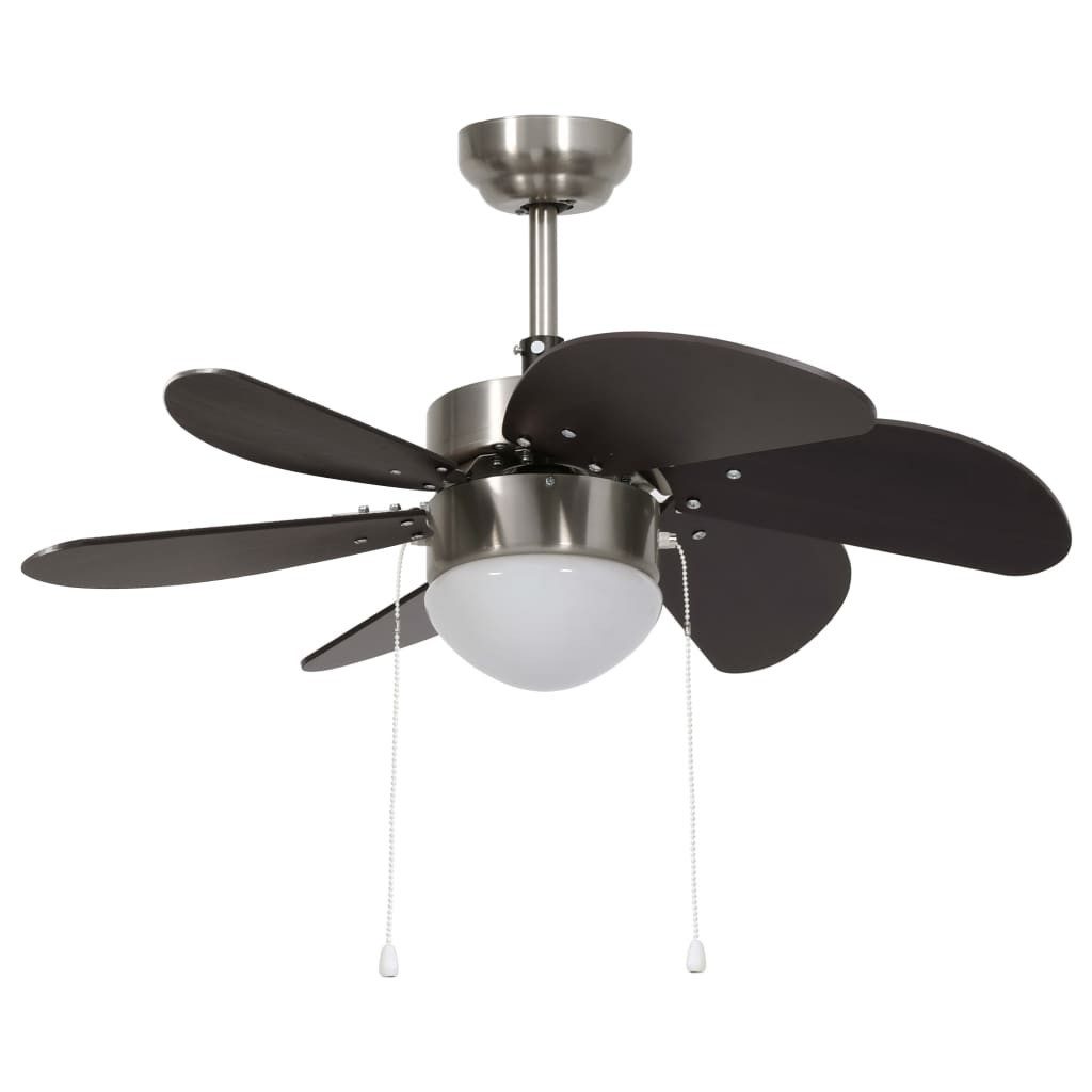 Deckenventilator Deckenventilator mit Lampe 76 cm Dunkelbraun