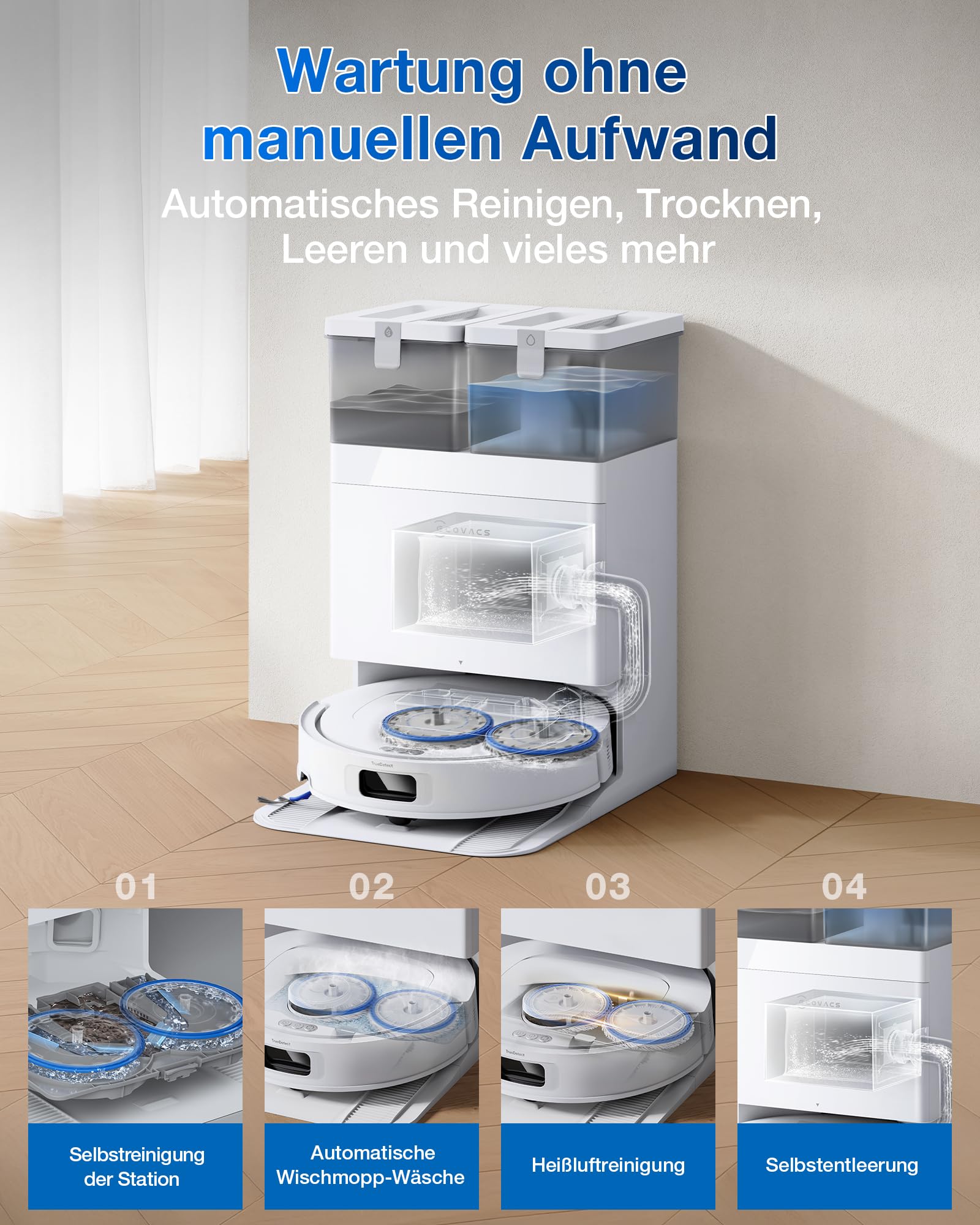 Saugroboter mit Wischfunktion T30e Omni, 25.000 Pa Saugkraft, OZMO Turbo 2.0 und ZeroTangle 3.0