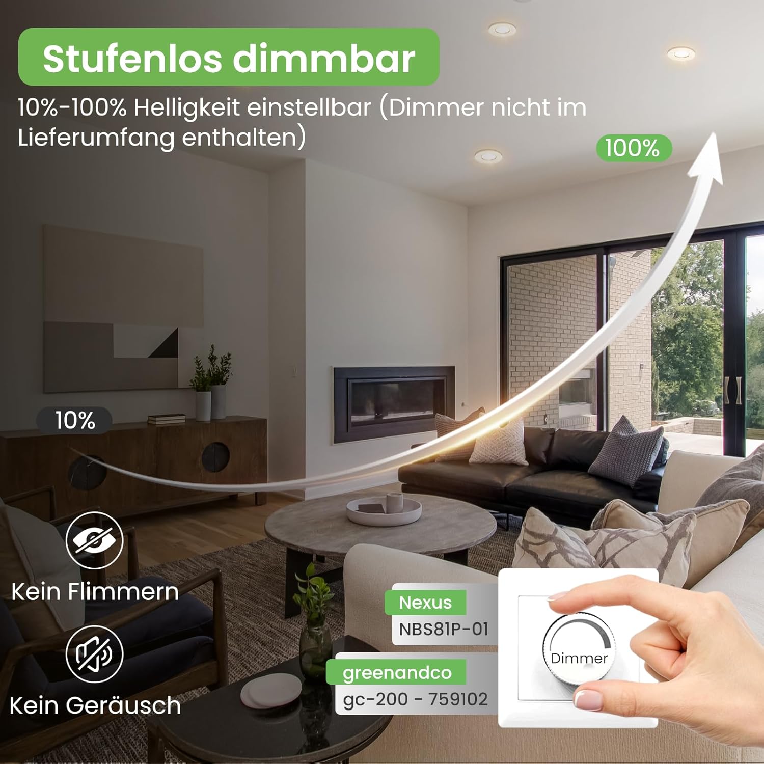 ALUSSO LED Modul Ultra Flach ø50x25mm für Einbaustrahler, 6W 540lm 230V, Warmweiß Naturalweiß Kaltweiß Dimmbar, Ersetzt GU10 MR16 Leuchtmittel, IP44 Wasserdicht, 48er