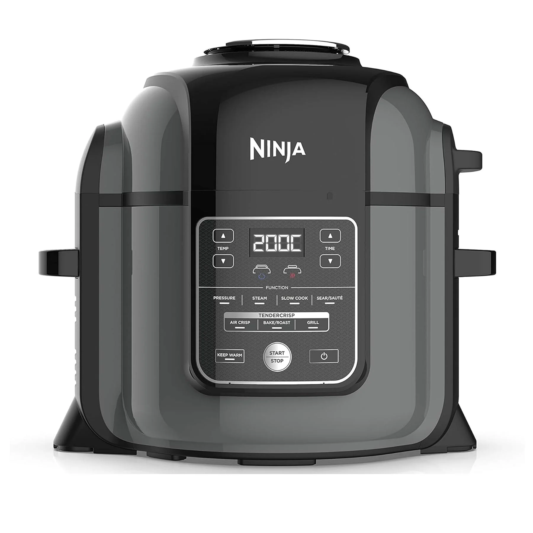 2025 Ninja Pentola Multicucina Foodi OP350UK, 9 in 1, Pentola a pressione elettrica e friggitrice ad aria, 6 L, acciaio spazzolato e nero