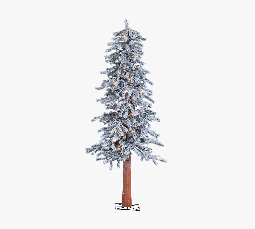 Lit Flocked Alpine Faux Christmas Tree   6 Ft.   tiaotiao