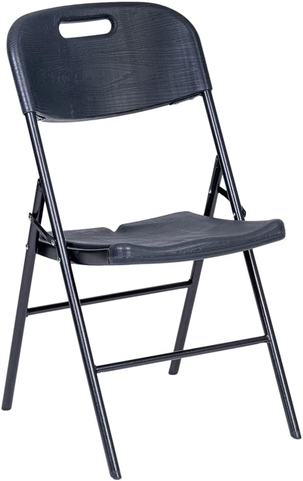 Rectangular Table Set with 6 Folding Chairs with Resin Top and Space-Saving Steel Structure, for Outdoor, Indoor, Garden, Terrace and Camping