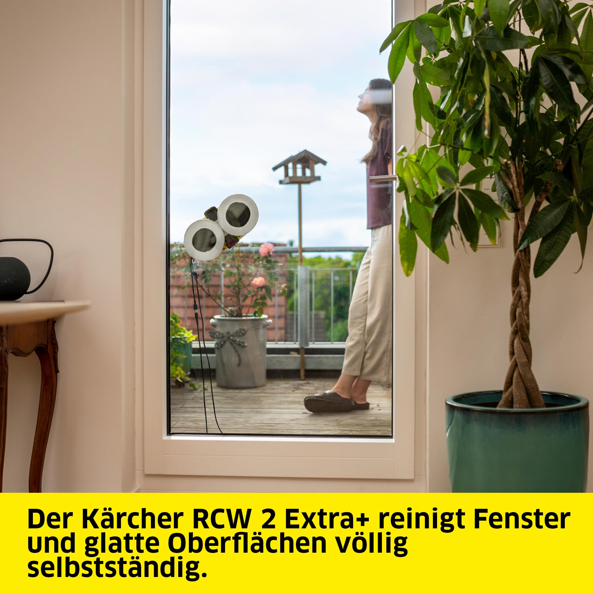 Fensterputzroboter RCW 2 Extra+ mit 5 Reinigungsmodi für Glas, automatische Fensterreinigung mit Fernbedienung und Sicherungsseil