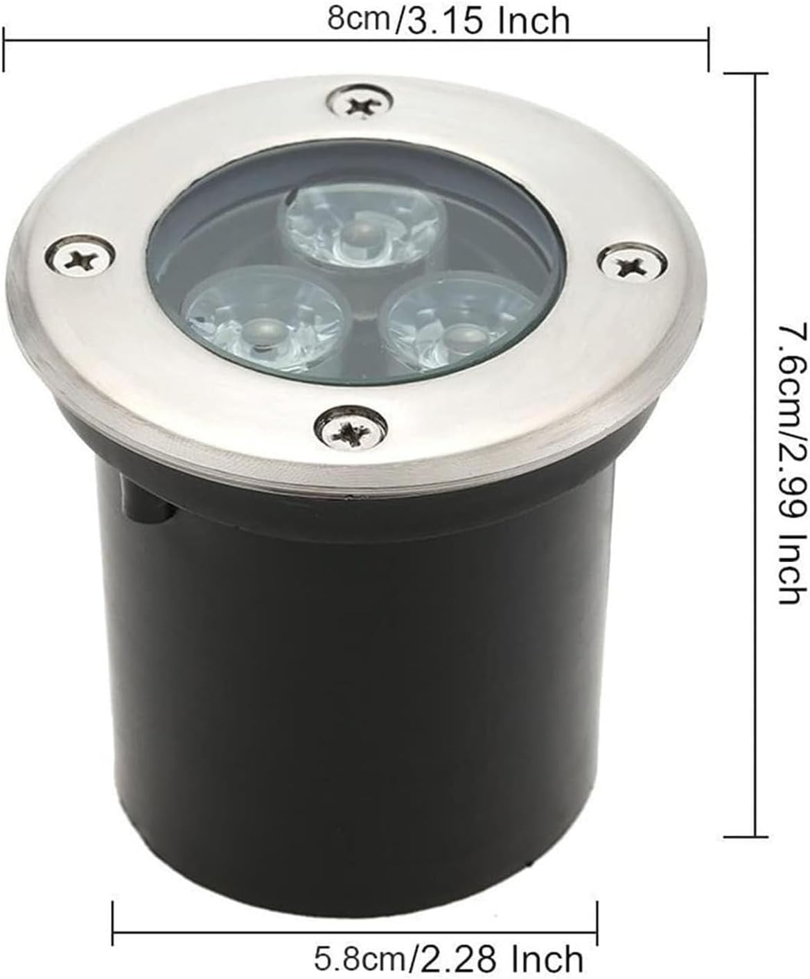 Wasserdichte runde LED-Stehlampe Edelstahl Landschaftsstrahler für Außen Garten & Terrasse Beleuchtung (Rot) & Stilvolle Bodenleuchten