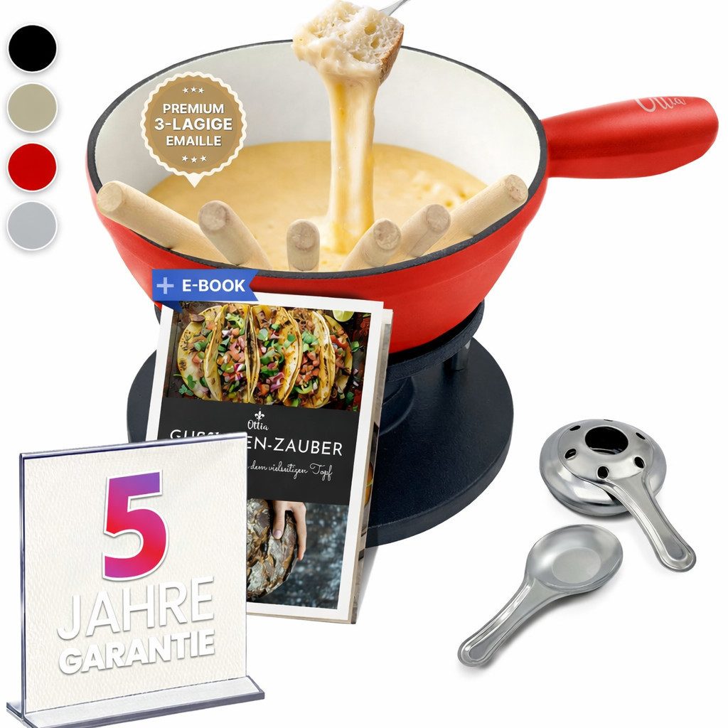Fondue Gusseisen Fondue Set für 2, 3, 4, 5, 6 Personen