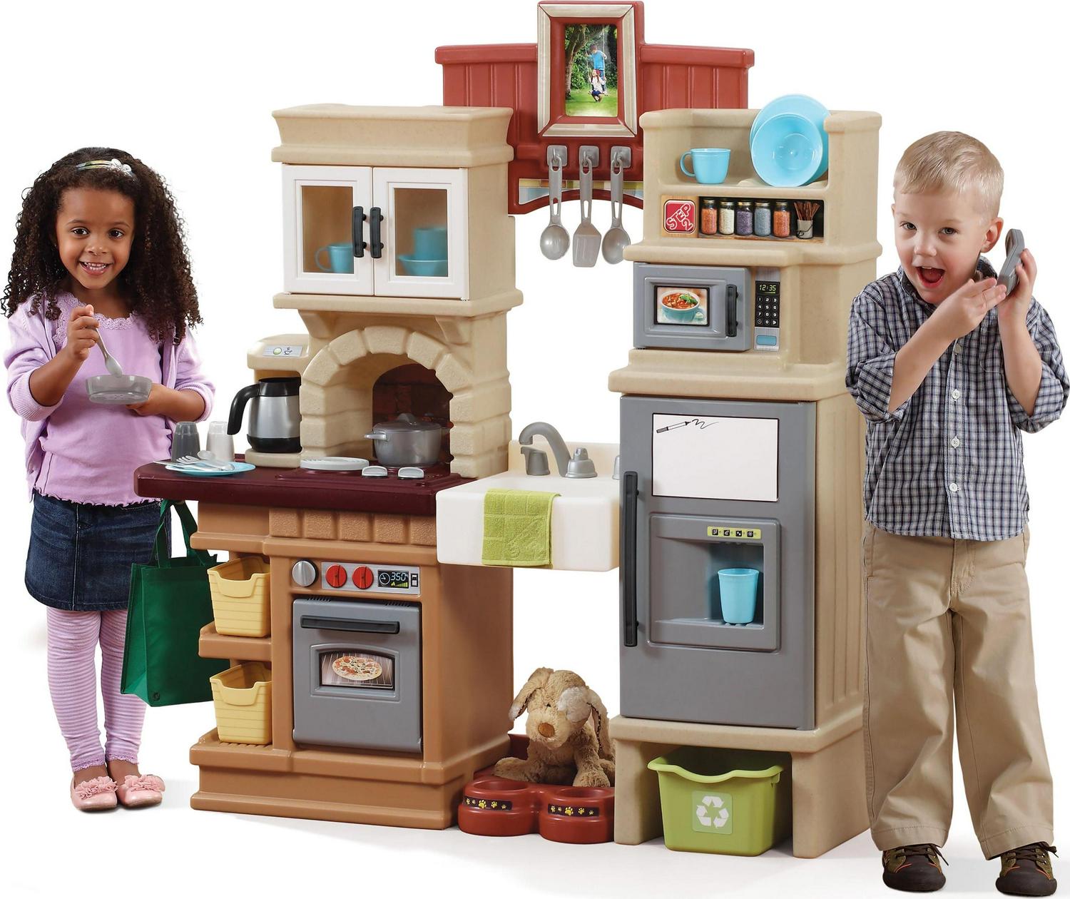 Step2 Heart of the Home Brown Toddler Play Kitchen Set