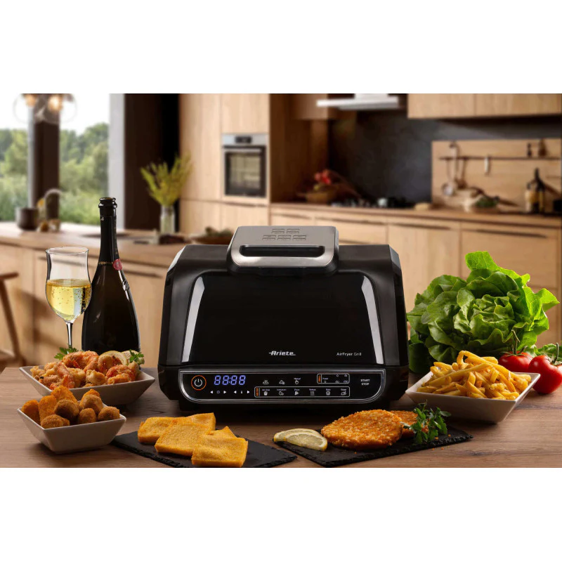 Friggitrice ad aria e Griglia 1700W - 8L - 8 funzioni di cottura - Nero
