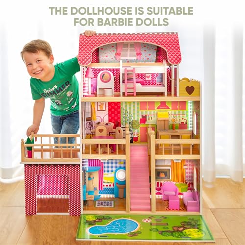 Green series Kinderplay Casa Delle Bambole   Legno, GS0020 : Amazon.it: Giochi e giocattoli