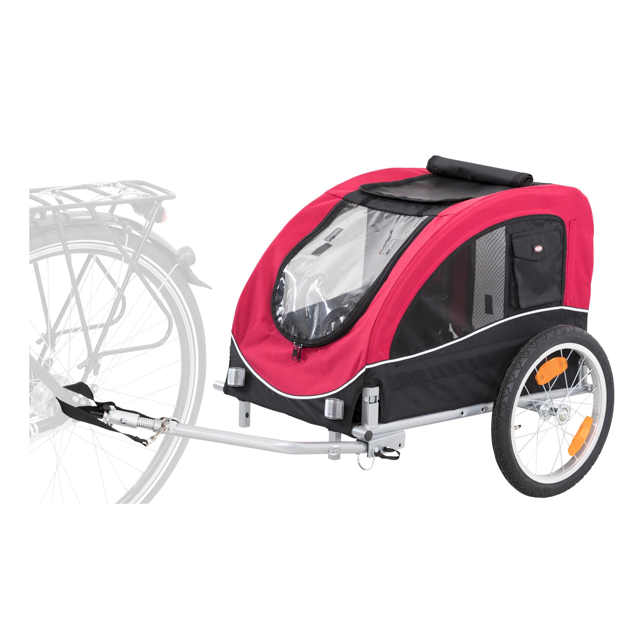 TRIXIE Fahrradanhänger für Hunde faltbar bis 30 kg 58 x 52 x 79 cm für kleine und mittelgroße Hunde