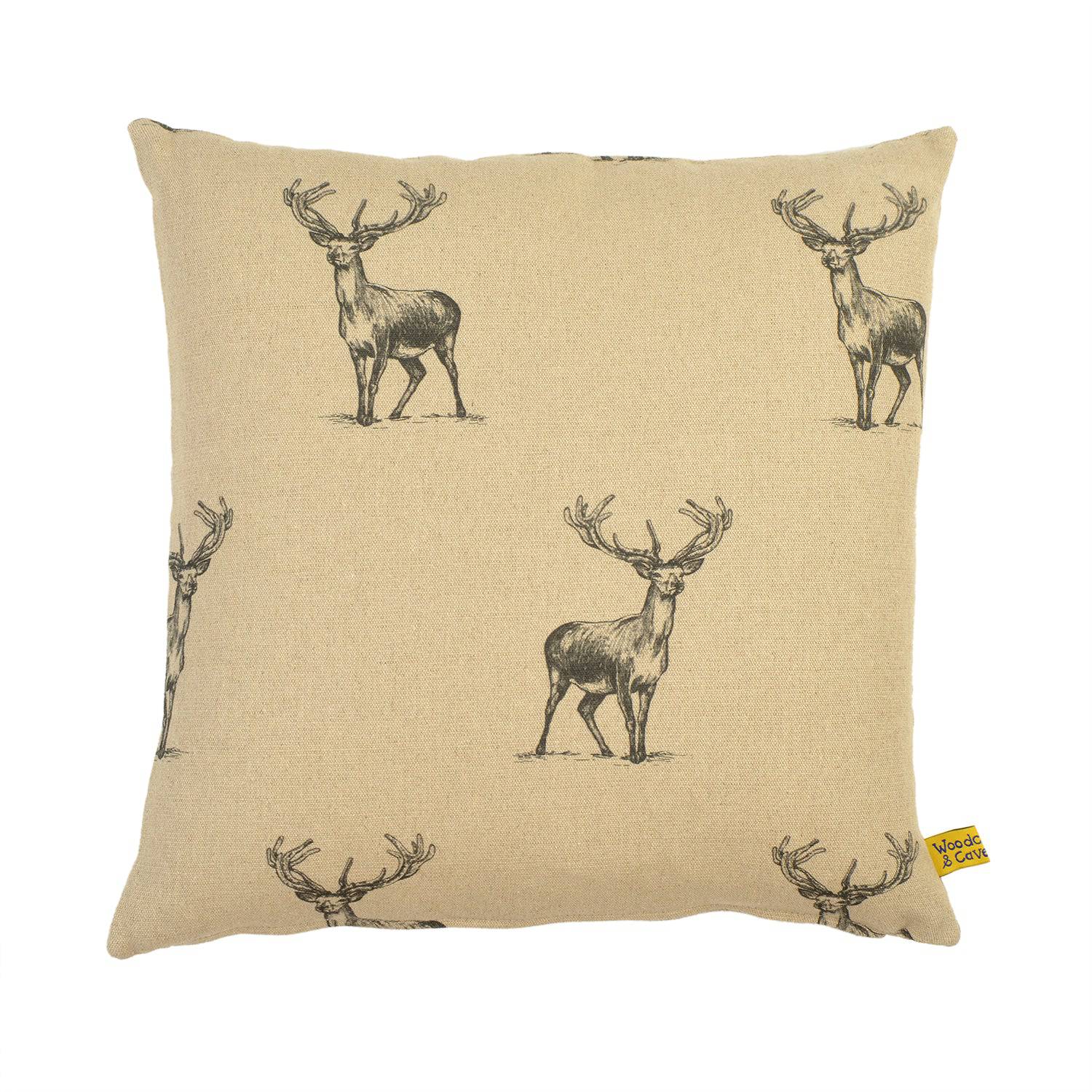 Stag Linen Cushion by Woodcock & Cavendish