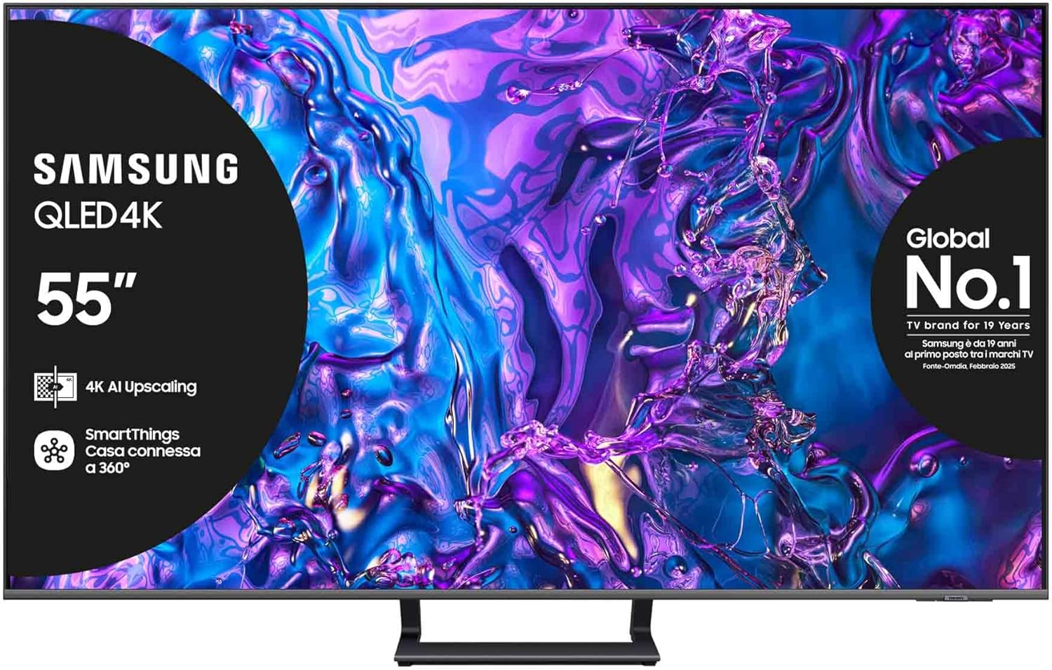 TV QE55Q74DATXZT QLED 4K, Smart TV 55" Quantum processor 4K, AirSlim, DVBT-2, Q-Symphony & OTS Lite, Integrato con Alexa e Bixby, compatibile con  Assistant, Titan Gray 2024