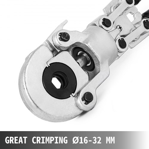 VEVOR Presszange U16, U20, U25, U32, TH16, TH20, TH26, TH32 mm, Crimpzange Presszange 6 T Druckkraft, Rohrpresszange mit um 360° Drehbarem Kopf und Ergonomischem Griff, Rohrcrimpzange Tragbar Ø16-32 m