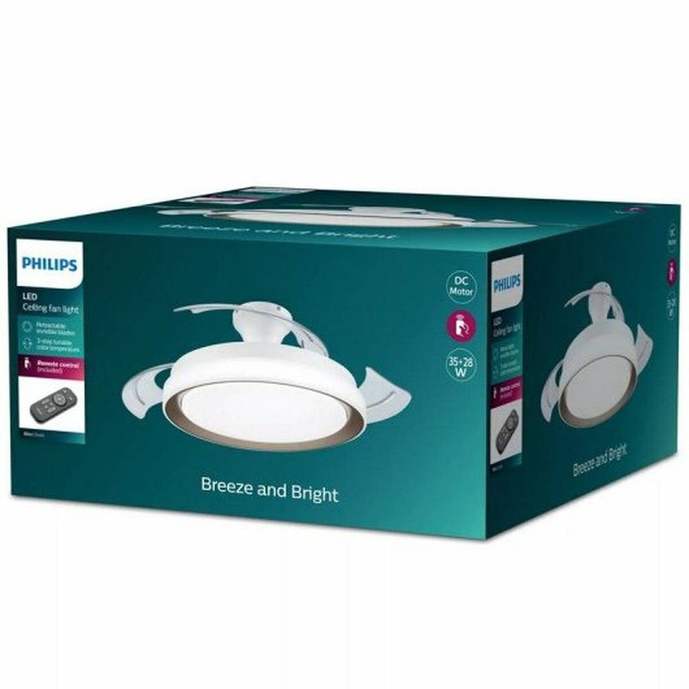 Deckenventilator LED DC-Deckenl Ventilator 28W+35W gold