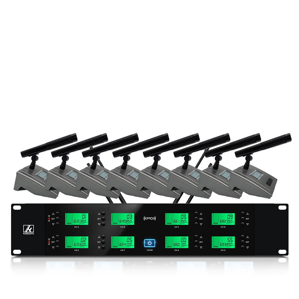 ERZHEN Wireless Conference System 4/8-Channel UHF Office Meeting Microphone #8000A