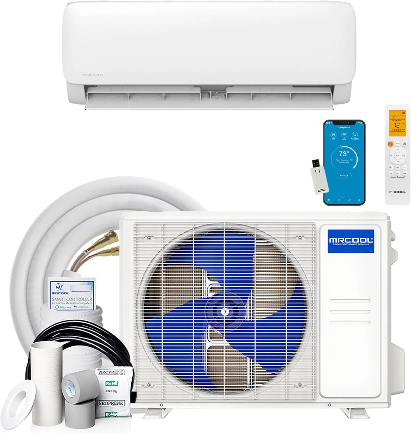 MRCOOL 24000 BTU 230V Ductless Inverter Mini Split Air Conditioner & Heat Pump System. Easy Pro Series - Wall-Mounted AC Unit w/Heating and Cooling for Home. Office & Commercial Space