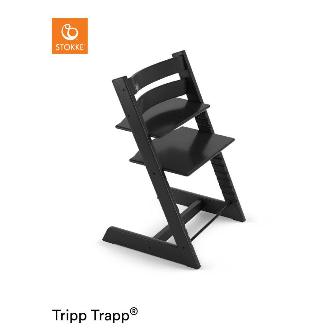 Seggiolone Stokke Tripp Trapp – Sedia per bambini regolabile in altezza e che cresce con il bambino, in nero, ergonomica