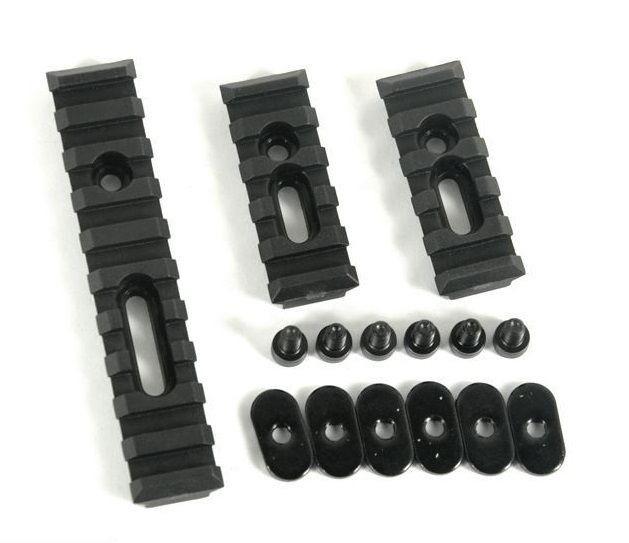 Green Blob Outdoors AR15 Black Slotted Polymer Picatinny 3 piece Rail Set for Handguards