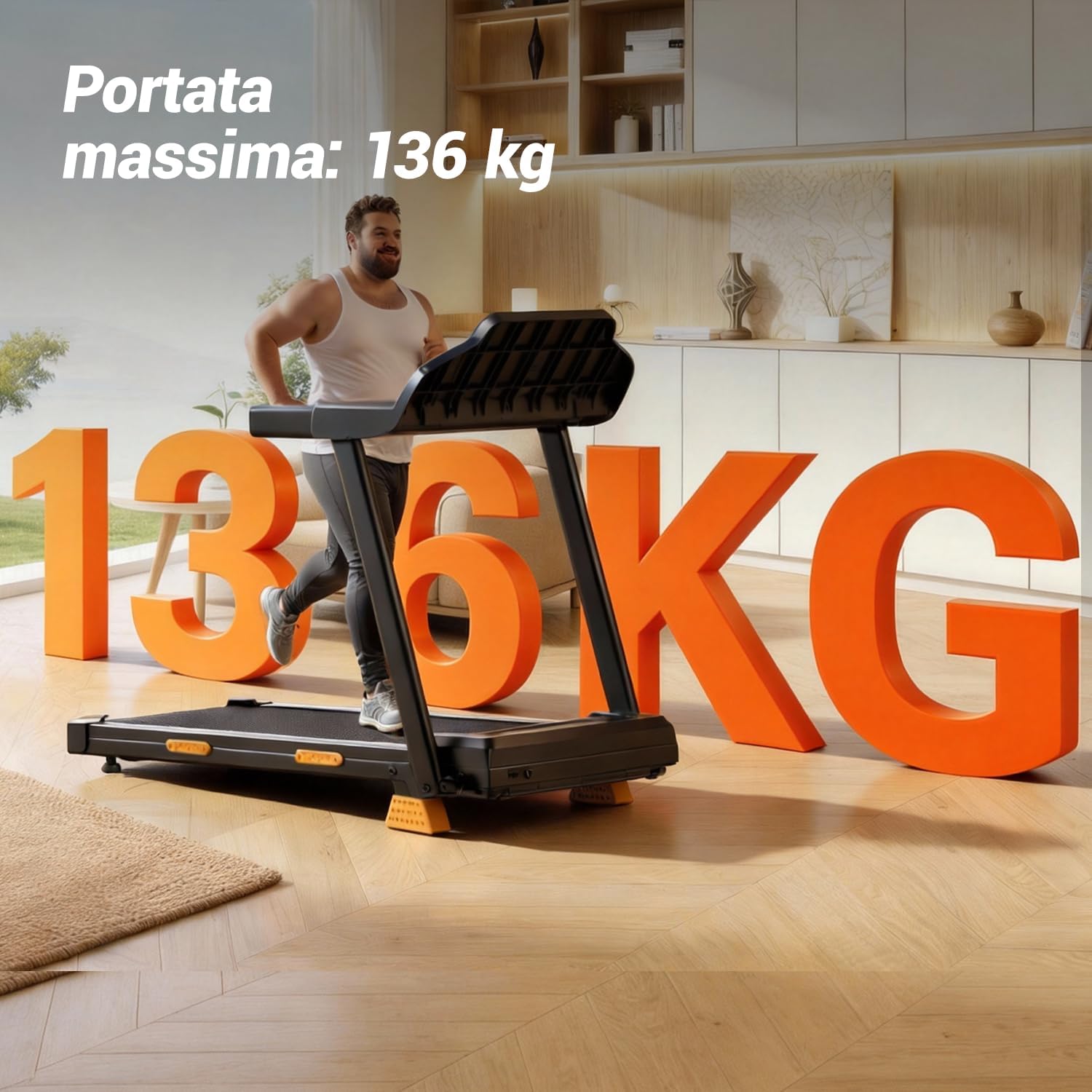 LONTEK Tapis Roulant Salvaspazio con Inclinazione 15%