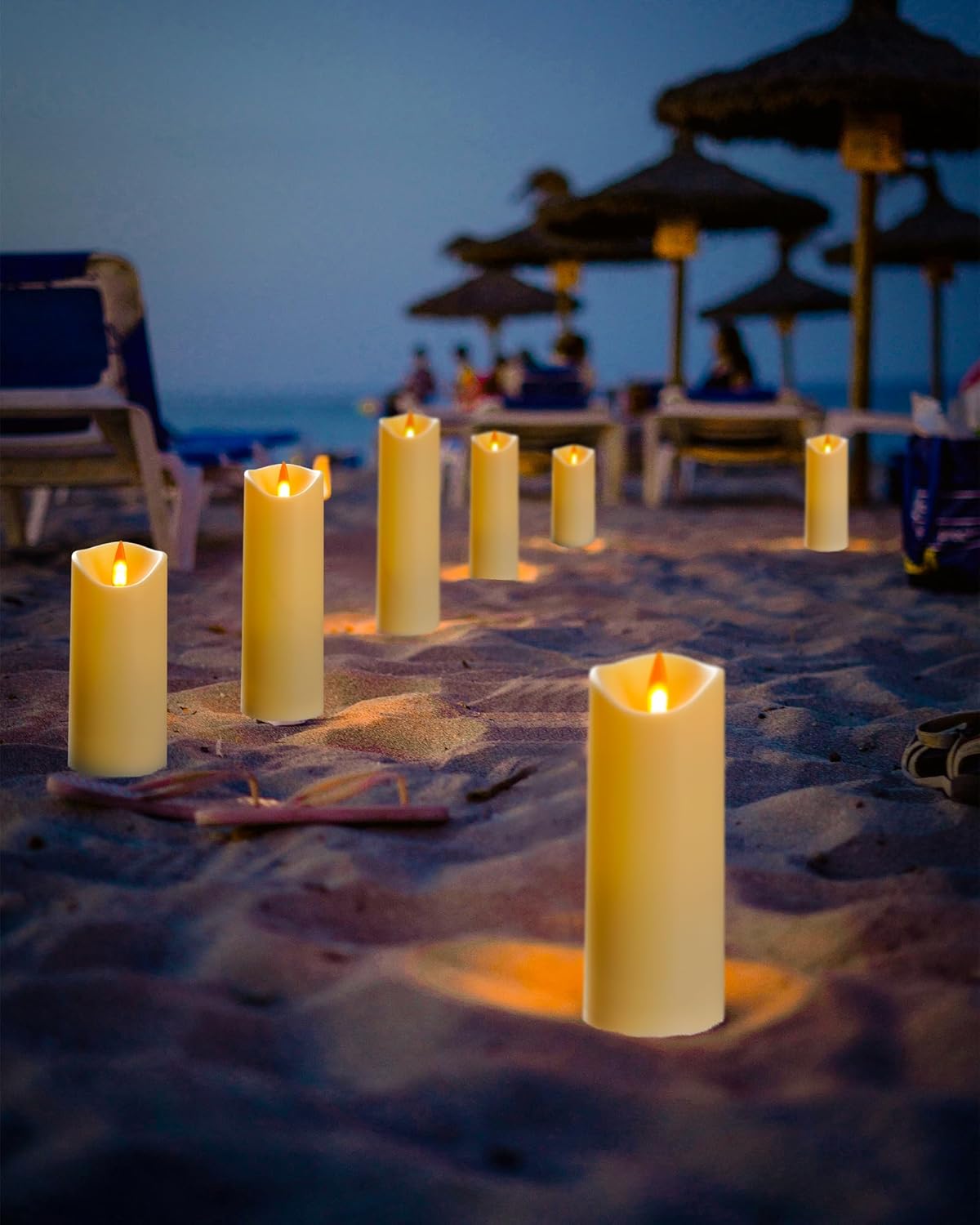 Candela da esterno impermeabile, candela a batteria a LED senza fiamma, candela analogica resistente alle alte temperature da 12 pezzi.