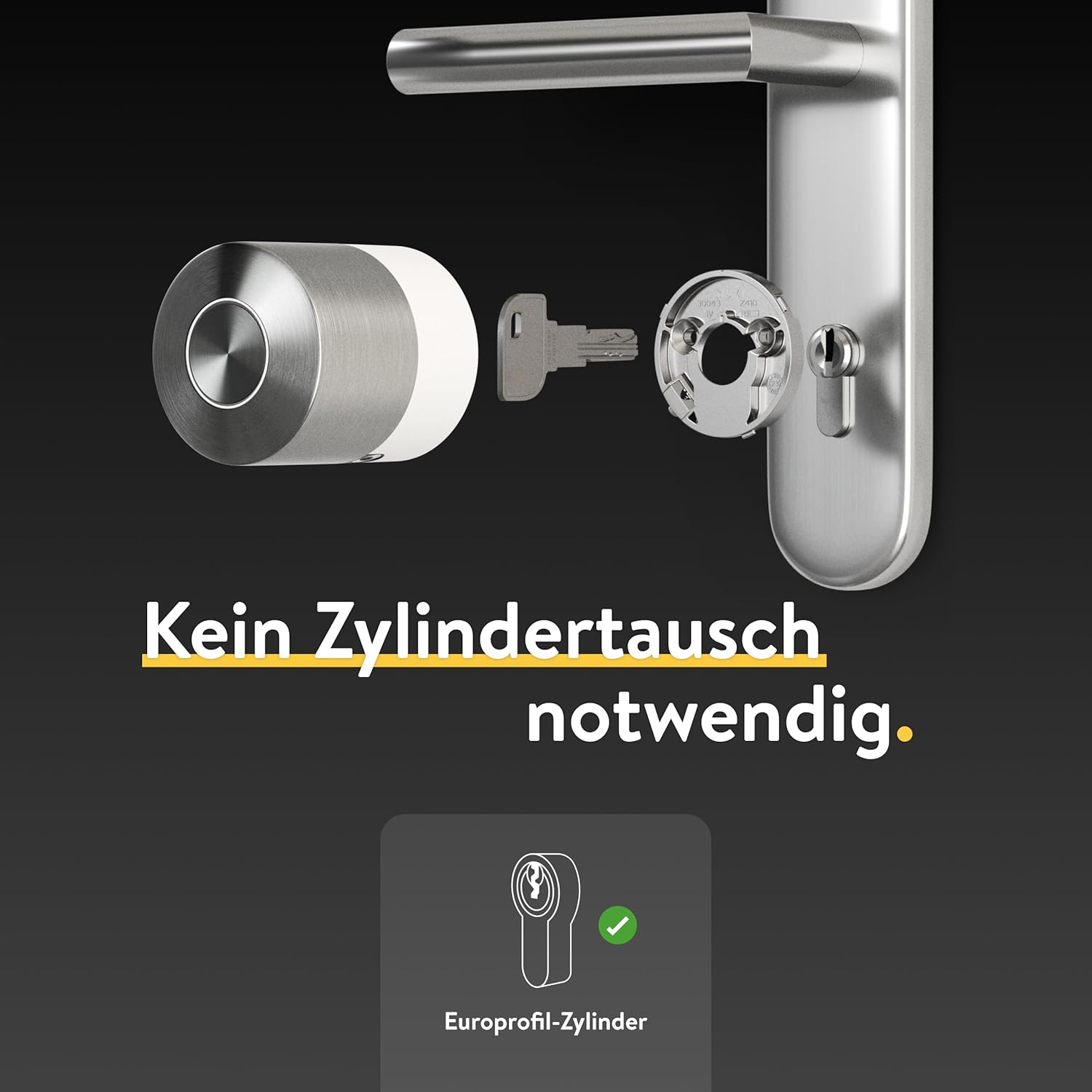 Nuki Smart Lock Pro mit Bluetooth, WLAN & Matter, für mühelose Integration ins Smart Home, elektronisches Türschloss ermöglicht Tür aus der Ferne zu sperren, einfach zum Nachrüsten ohne Zylindertausch
