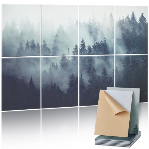 VEVOR 8er-Pack Akustikpaneele Akustik Wandpaneele 1200x800x10mm selbstklebend Wald
