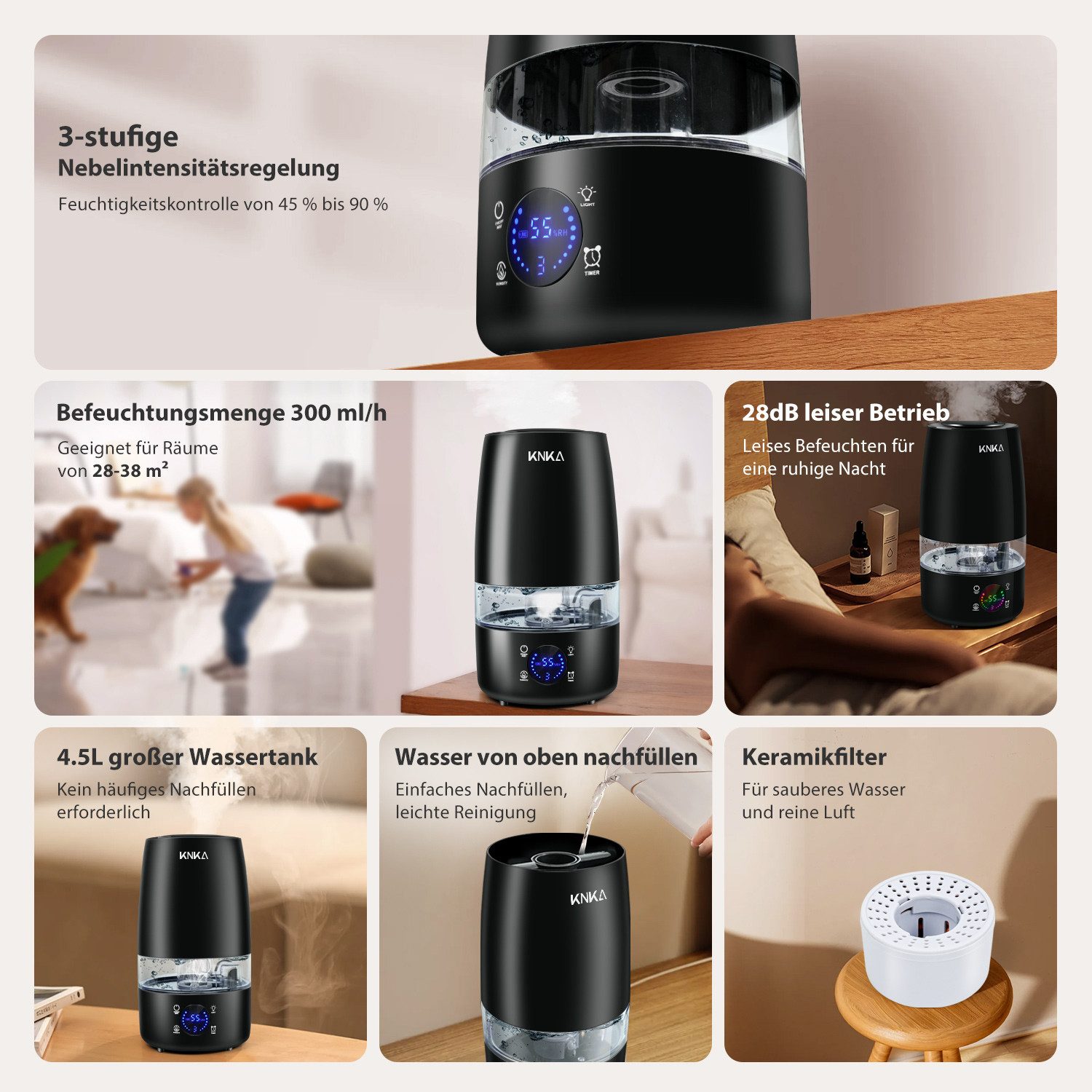Luftbefeuchter 300ml/h Aroma Diffuser