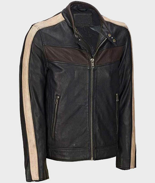 Mens Vintage Café Racer Black Retro Jacket