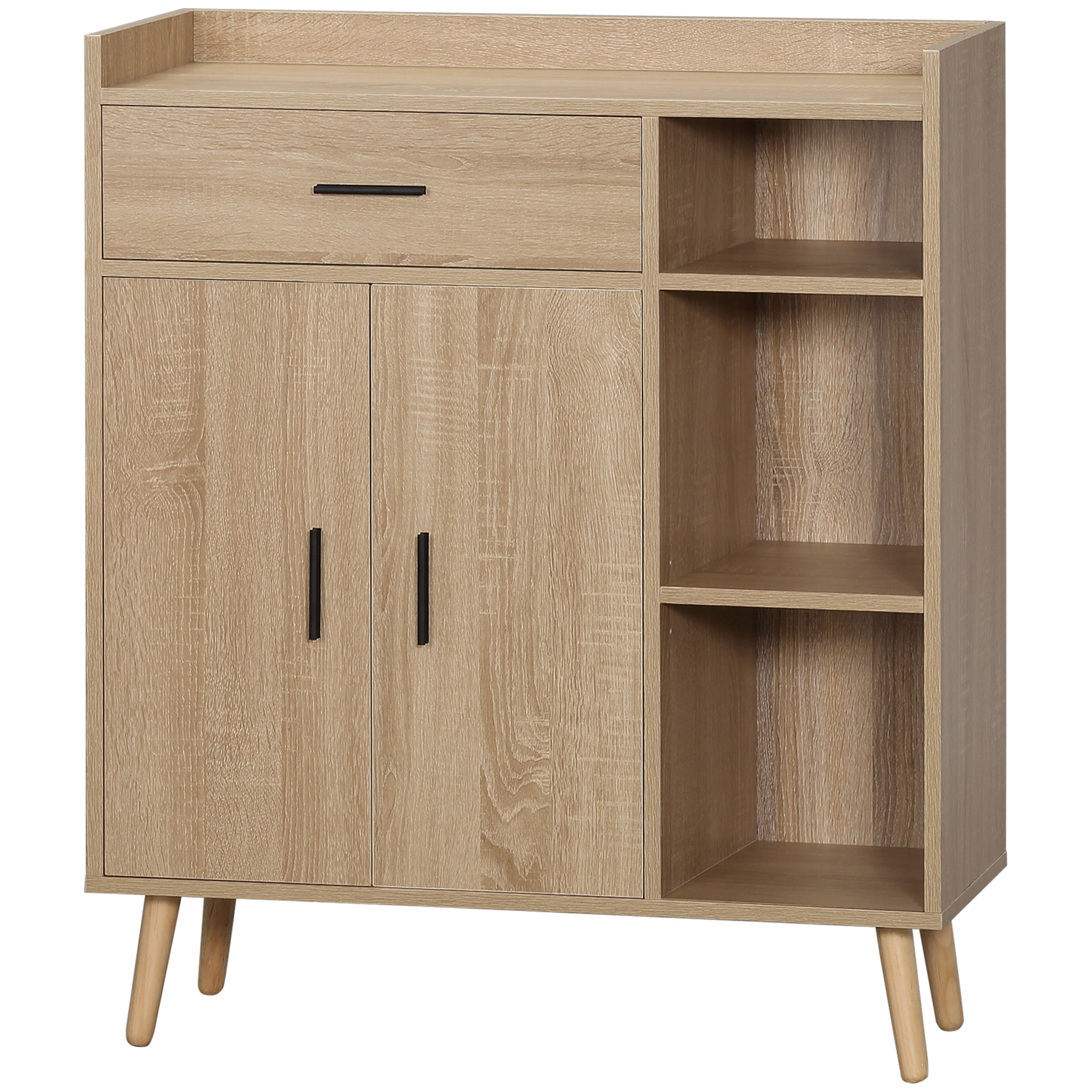 HOMCOM Moderne vielseitige Kommode mit Schrank und Schublade aus Holz 80x30x96.5cm