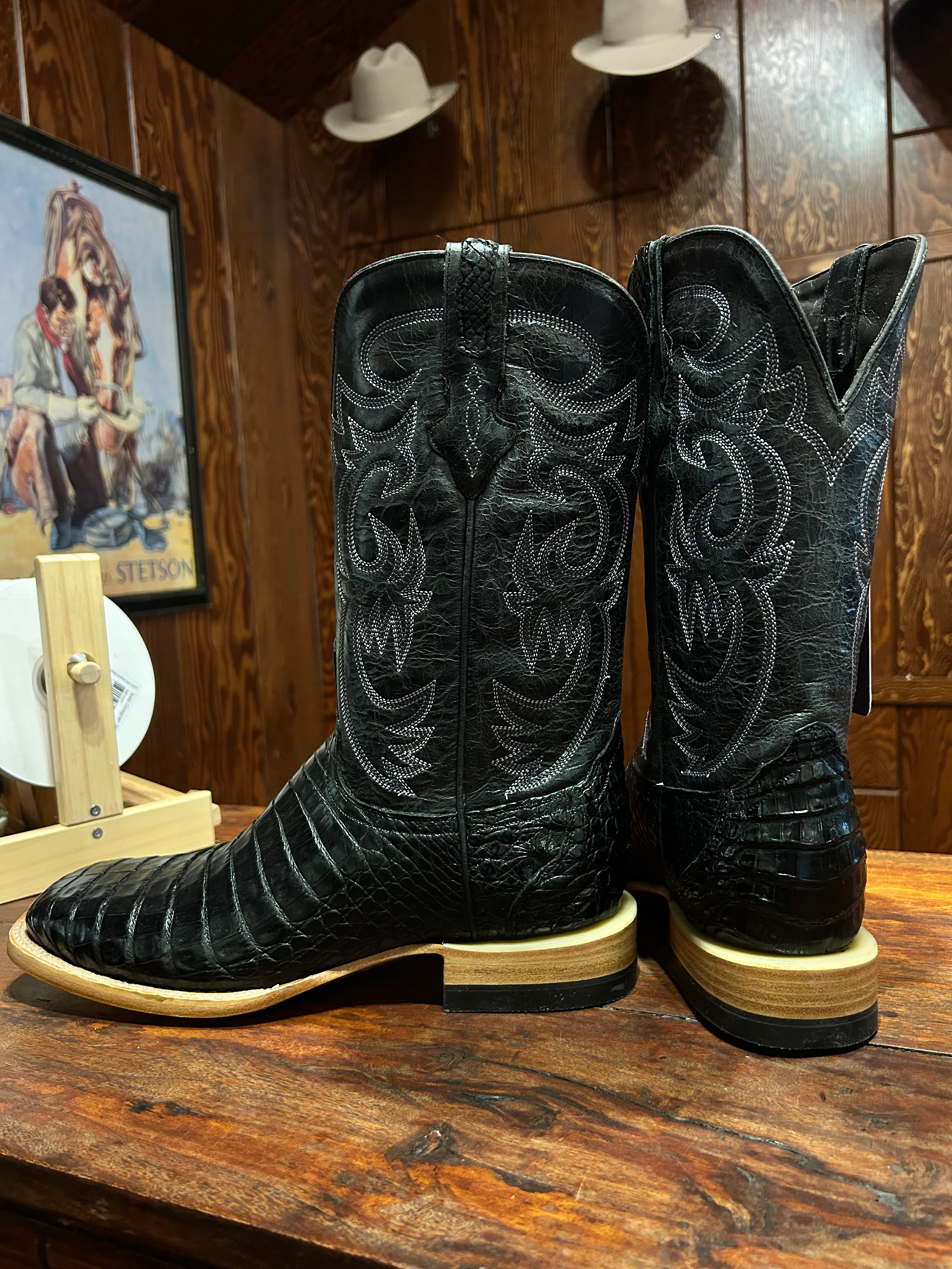 Resistol Boots Black Caiman Belly