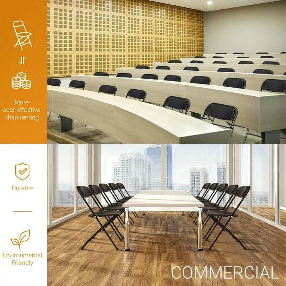 Ktaxon 10 Pack Plastic Folding Chairs Wedding Banquet Seat Party Event Chair