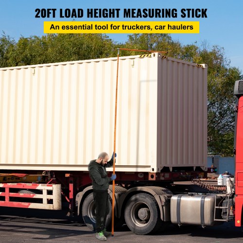 VEVOR Lasthöhen-Messstab, 141 cm robuster LKW-Höhenmessstab aus Fiberglas mit verstellbarer Stange, nicht leitender LKW-Höhenmessstab mit Tragetasche, Messstab für Lkws