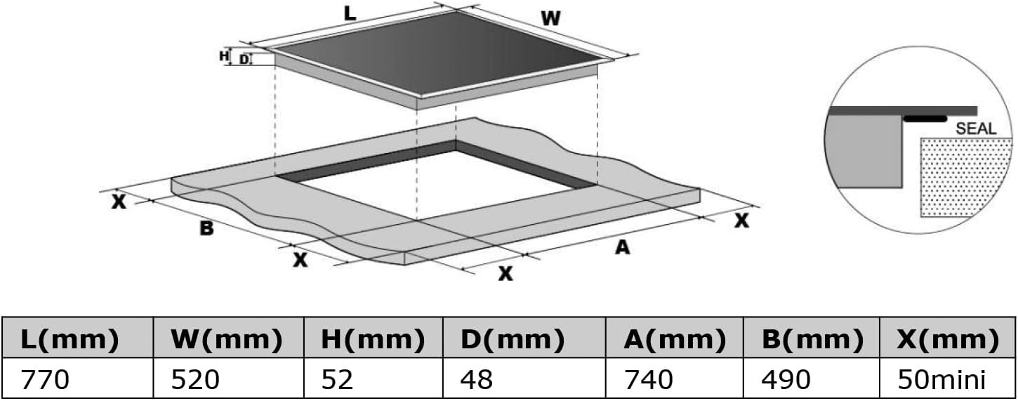 Autarkes Herdset: 60cm Einbaubackofen BO8805SS + 59cm Kochfeld CH5901RL | Grill | Heißluft | Automatik-Timer | 2-fach Wärmeschutzverglasung | Kindersicherung | Knebelbedienung | SET8805CH59RL