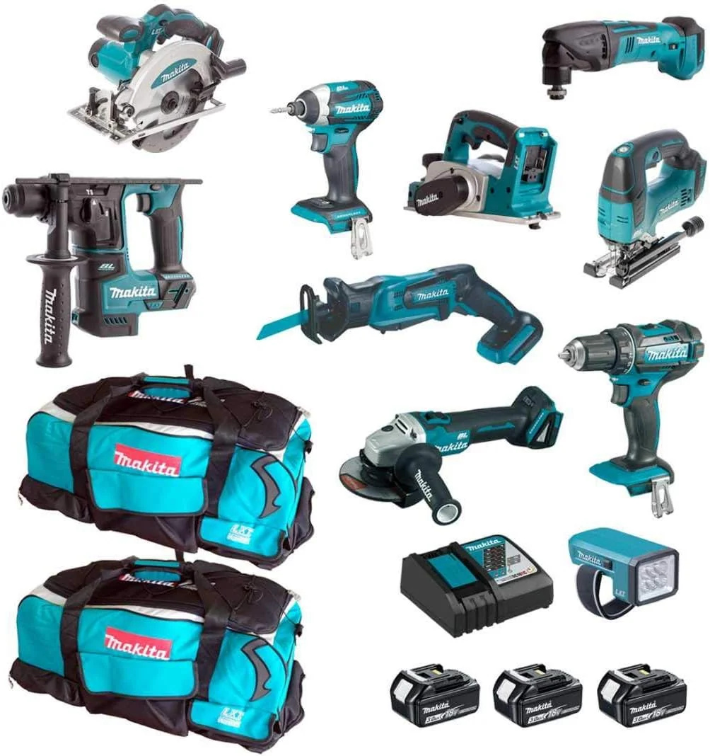 Makita Elektrowerkzeug, 3,0 Ah, Schwarz/Blau, Kit MPK1810233A (DDF482 + DTD154 + DHR171 + DGA504 + DTM50