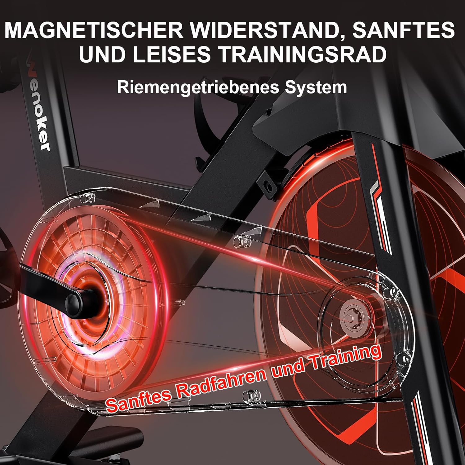 [2025 Aktualisierte] Wenoker Heimtrainer, Magnetwiderstand Stationäres Fahrrad für Zuhause, Indoor Bike mit Flüsterleise, Schweres Schwungrad und Verbesserter LCD-Monitor, Bis 160KG