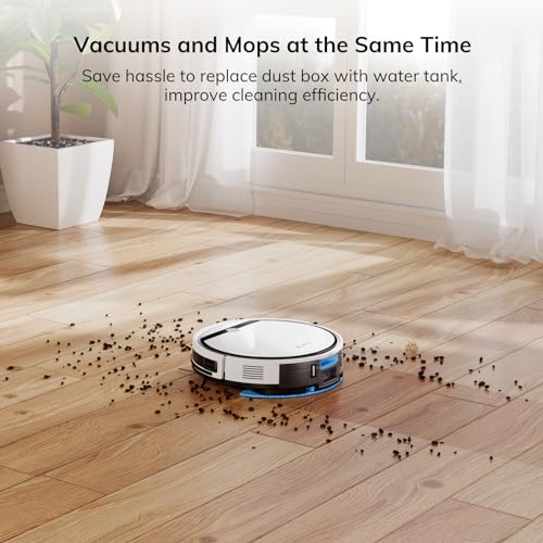 ILIFE Robot Vacuum and Mop Combo, V3s Pro Upgraded, Compatible with 2.4GHz WiFi/Alexa/Google, 120mins, 3000Pa, 2 in 1 Mopping Robotic Vacuum Cleaner, Path Route, for Pet Hair, Hard Floor, Carpet (V3x)