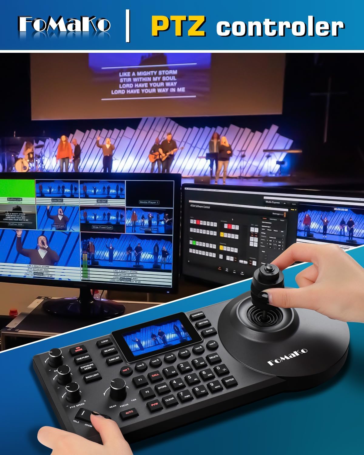 FoMaKo KC608 Pro PTZ Camera Controller, 3
