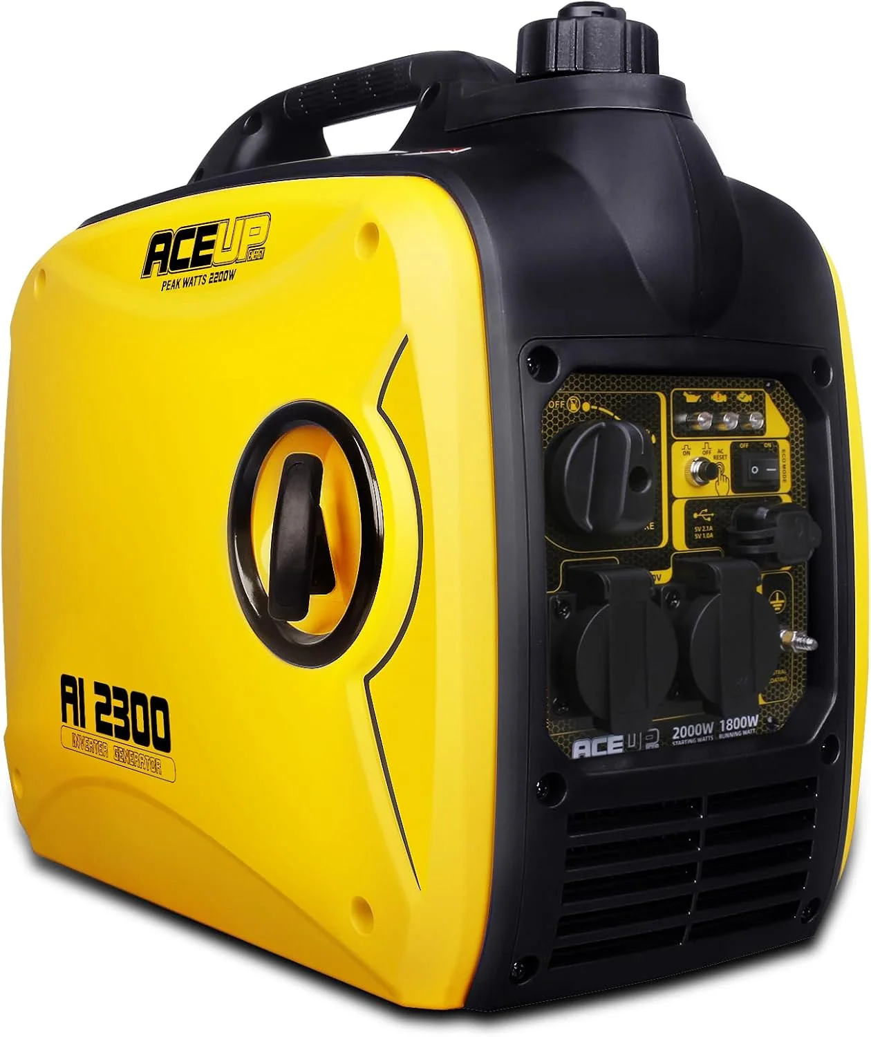 Aceup Energy 2000W Inverter Stromerzeuger Leise Benzin Stromgenerator mit USB und 230 V Steckdosen Tragbar Notstromaggregat für zu Hause Camping