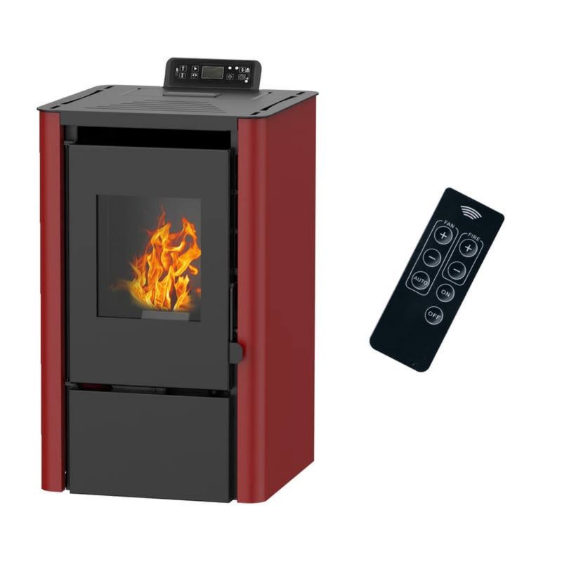 Stufa a pellet ad aria Anita da 7,6 kW Sannover bordeaux