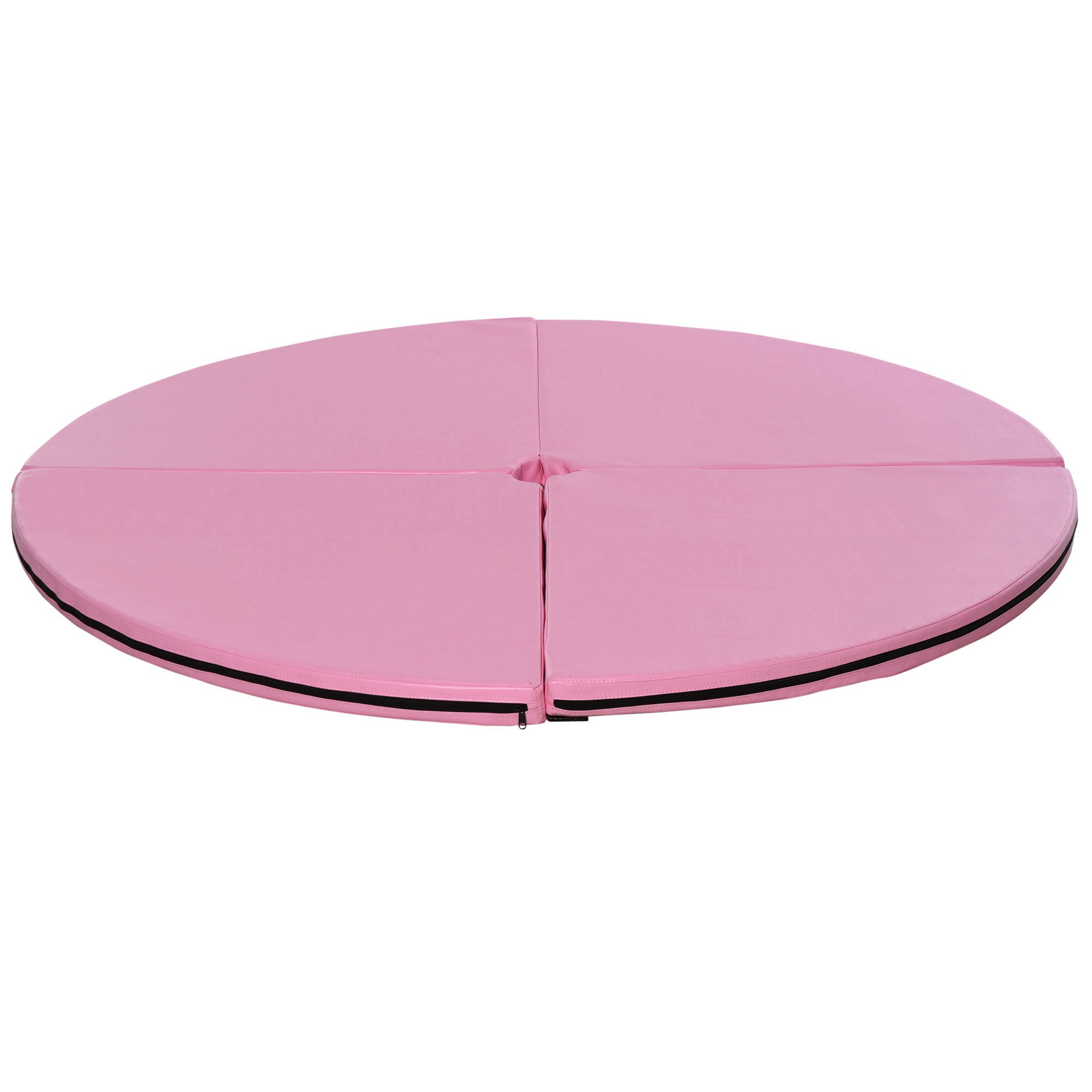 HOMCOM Faltbare Pole-Dance-Matte - Pole-Dance-Matte - Schutzmatte Ø 150 cm Dicke 5 cm - Kunststoffbeschichtung in Rose